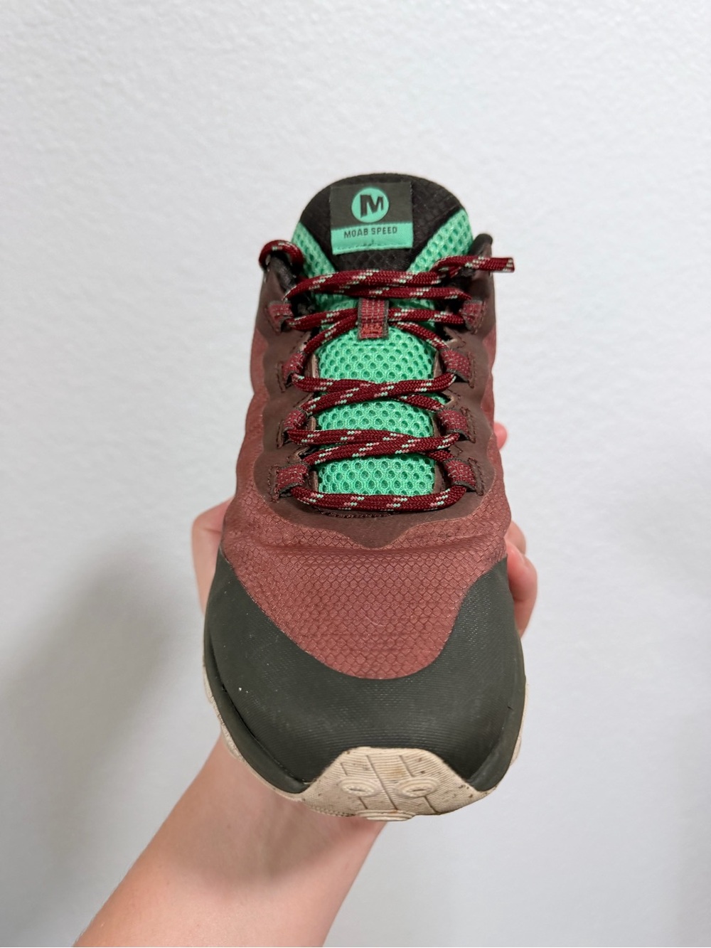 Merrell Women's Trail Sneaker - Burgundy with Mint Accents - Picture 2 of 9